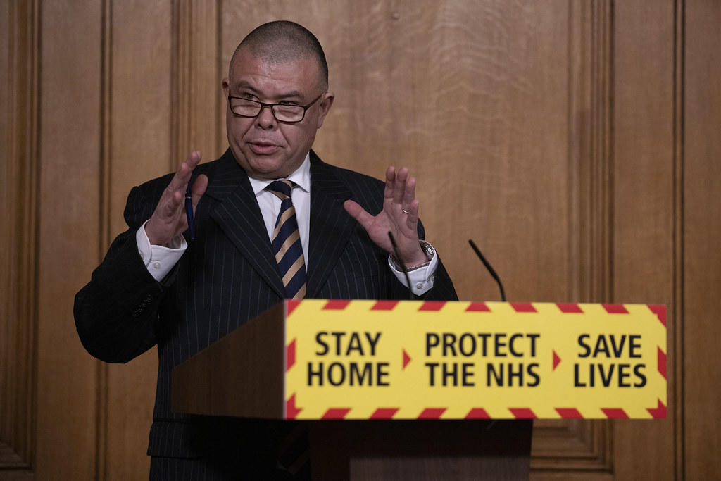 Professor Sir Van-Tam speaking to the press and public at one of the government's daily COVID-19 briefings.