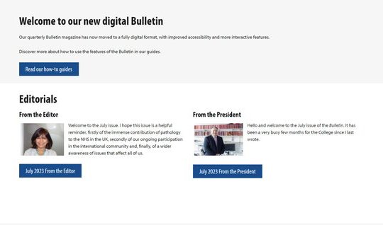 New digital Bulletin homepage